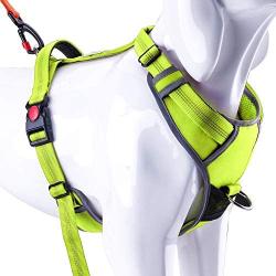 ThinkPet No Pull Harness Breathable Sport Harness - Reflective Padded Dog Safety Vest with Top Handle, Back/Front Clip for Easy Control