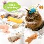 Zhanmai 10 Pieces Plush Cat Chew Toys Catnip Cat Toys Interactive Cat Catnip Toys Cute Entertaining Toys for Cat Pet Kitten Indoor Playing Teeth Cleaning Claw Grinding