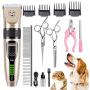 Dog Hair Clippers for Grooming – Professional Low Noise Electric Cordless Pet Hair Trimmer Shaver Razor for Dogs Cats and Other Animal with Thick Long and Thin Hair