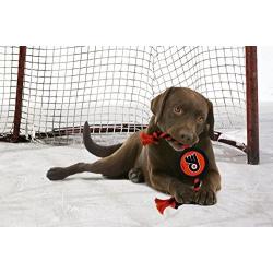 NHL Philadelphia Flyers Puck Toy for Dogs & Cats. Play Hockey with Your Pet with This Licensed Dog Tough Toy Reward!