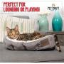 Simple Sleeper Self Warming Cute Calming Cat Bed With Ultra Soft Luxury Plush Including Refillable Catnip Pouch - Perfect for Indoor Cats
