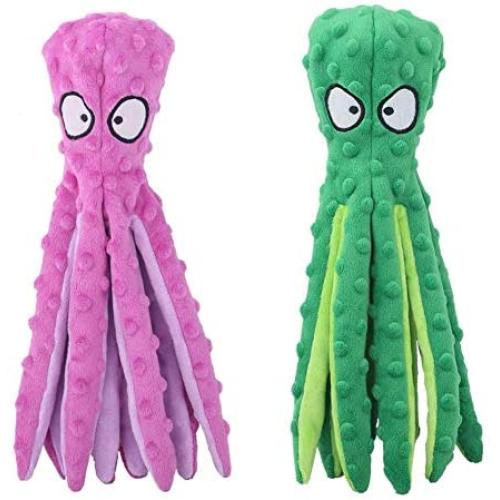 Morvsspe Pet Interactive Dog Toys for Small and Medium Dogs, Durable Plush Squeaky Octopus Dog Toy for Puppy Teething Chew Toys