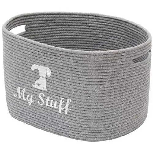 Geyecete Dog Storage Basket Oval Cotton Rope Basket Dog Toy Storage Basket - Laundry Basket Storage Bin Pet Toy Storage Boxes Living Room Organizer Geyecete Dog Storage Basket Oval Cotton Rope Basket Dog Toy Storage Basket - Laundry Basket Storage Bin Pet Toy Storage Boxes Living Room Organizer