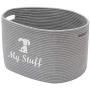 Geyecete Dog Storage Basket Oval Cotton Rope Basket Dog Toy Storage Basket - Laundry Basket Storage Bin Pet Toy Storage Boxes Living Room Organizer