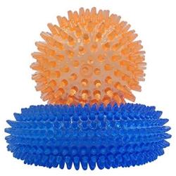 Medium Squeaker Ball and Medium Squeaker Circle Dog Toy, Cleans Teeth and Promotes Good Dental and Gum Health for Your Pet