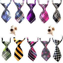 Lebbeen 10pcs/Pack,Cute Handsome Adjustable Pet Teddy Cat Dog Bow Ties Necktie