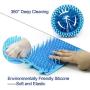 NHXTDWL Dog Paw Cleaner,Upgrade 2 in 1 Dog Paw Cleaner Cup for Cleaning, Massaging, Grooming & Brushing,Dog Brush with Soft Silicone Bristles Portable Pet Feet Cleaner for Medium Dogs (Blue)