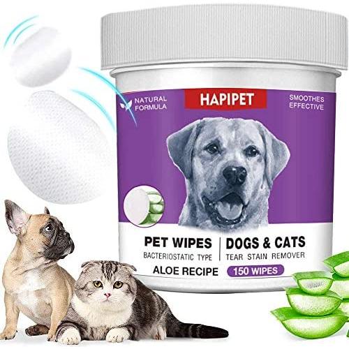 150 Pads Pet Eye Wipes,Eye Tear Stain Remover Wipes for Cats & Dogs,Eye Crust Treatment for White Fur,Unscented Gentle Pet Tear Wipe