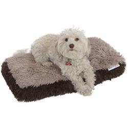 Paws & Pals Dog Bed for Pets & Cats - Fuzzy Foam Deluxe Premium Bedding Cuddler Lounger Two-Toned Design for Home & Crate