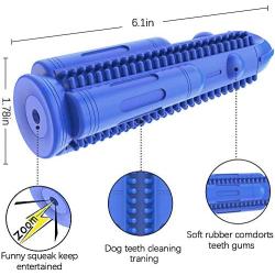 Dog Toothbrush Chew Toys Durable Dog Dental Squeak Rubber Teeth Cleaning Chewing Toy Brush Sticks Bones for Medium Small Dogs Pets (15 lbs-50 lbs)