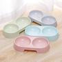 LFOZ Pet New Macarone Double Pet Bowl Plastic Puppy Cat Food Water Drinking Dish Feeder Cat Puppy Feeding Supplies Small Dog Accessories (Color : Random)