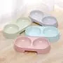 LFOZ Pet New Macarone Double Pet Bowl Plastic Puppy Cat Food Water Drinking Dish Feeder Cat Puppy Feeding Supplies Small Dog Accessories (Color : Random)