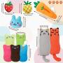 11 Pieces Cat Catnip Toys Cartoon Square Catnip Cat Chew Toys Interactive Cute Cat Entertaining Toys for Pet Kitten Cat Playing Chewing Grinding Claw and Teeth Cleaning, Assorted Styles