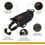 OneTigris Tactical Dog Training Vest Harness with Mesh Padding and Two Handles (Black, M / 41cm)