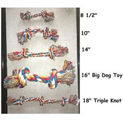 Zanies Multi Colored Knotted Rope Bone Dog Toy Tough & Durable for Big Dogs Too !