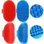 2 Pieces Dog Bath Brush Dog Shampoo Brush and 2 Pieces Pet Grooming Brush Set for Shampooing and Massaging Dogs, Cats, Small Animals with Short or Long Hair (4 Pieces in Total)