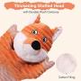 PETSVILLE Extra Long Stuffing Free Body Squeaky Plush Dog Toy Pet Chew Toys with Cute Animal Design (2 Pack / Set, Fox & Cow)