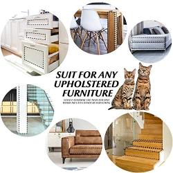 OIFIO Cat Couch Protector, Double Sided Clear Anti-Scratch Cat Deterrent Training Tape, 8 Pack larack Large Size and Pre Cut cat Furniture Protector for Your Home Protection, No pins,Residue Free.
