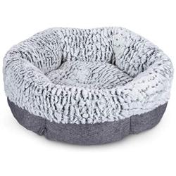 FURTIME Small Dog Bed & Cat Bed Soft Durable Pet Beds for Indoor Cats 18 Inch Detachable Machine Washable Calming Dog Bed Round Plush Cuddler Bed for Kitten and Puppy with Anti-Slip Bottom