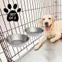 PETMAKER Stainless-Steel Hanging Pet Bowls for Dogs & Cats-Cage, Kennel, & Crate Large Feeder Dishes for Food & Water-Set of 2, 48oz Each PETMAKER Stainless-Steel Hanging Pet Bowls for Dogs & Cats-Cage, Kennel, & Crate Large Feeder Dishes for Food & Water-Set of 2, 48oz Each