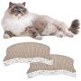 laamei Corrugated Cat Scratcher, Durable Cat Scratching Pad Kitty Shape Reversible Cat Couch Scratcher for Furniture Protector, Gift for Cat Lover