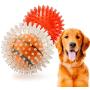 Spike Ball with Tennis Dog Toy, Medium 3.8'', TPR Throw Interactive Play Cleans Teeth for Medium Larger Pet (2 Balls)