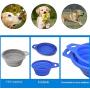 BYOMIGY 2 PCS Foldable Food Bowl Dog Cat Portable Feeding Collapsible Dog Bowl Silicone Bowl Pet Interactive Feeder Pet Bowl Dogs Toy Dog Flying Pie BPA Free for Travel Hiking Camping Blue and Gray