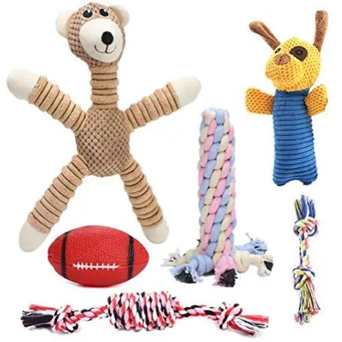 CakZoo Puppy Toys for Small Dogs,6 Pack Small Dog Toys, Cute Calf Squeaky Toys for Dogs, Durable Puppy Teething Toys, 100% Natural Cotton Ropes Chew Toys for Puppies, Non-Toxic and Safe CakZoo Puppy Toys for Small Dogs,6 Pack Small Dog Toys, Cute Calf Squeaky Toys for Dogs, Durable Puppy Teething Toys, 100% Natural Cotton Ropes Chew Toys for Puppies, Non-Toxic and Safe