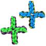 MPP Paracord Dog Toys Twisted Rope Quad X Shape Tough Chew Tugs Choose Color 7 3/4''