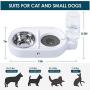 Double Dog Cat Bowls, 2 in 1 Premium Pets Water and Food Bowl Set, Non Slip Anti Spill Stable Separation Design with Automatic Water Dispenser, Pet Food Feeder for Cat/Small Dog