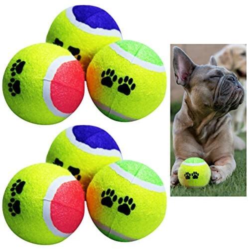 6 PCS Pet Tennis Balls Dog Puppy Fetch Set Catch Play Toy Thrower Cat Fun Bounce