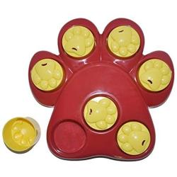 Winnii Multifunction Pet Bowl Feeder 7 Holes Dog Paw Educational Toys Puppy Puzzle Safety Plastic Dog Toy