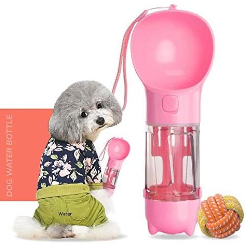 Aynone Pet Water Bottle, Portable Dog Water Bottle Pet Water Bottles for Dogs with Poop Shovel and Garbage Bag for Travelling, Walking, Portable Dog Bowl Water Bottle Capacity 300ml