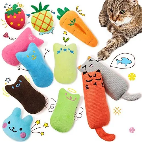 11 Pieces Cat Catnip Toys Cartoon Square Catnip Cat Chew Toys Interactive Cute Cat Entertaining Toys for Pet Kitten Cat Playing Chewing Grinding Claw and Teeth Cleaning, Assorted Styles 11 Pieces Cat Catnip Toys Cartoon Square Catnip Cat Chew Toys Interactive Cute Cat Entertaining Toys for Pet Kitten Cat Playing Chewing Grinding Claw and Teeth Cleaning, Assorted Styles