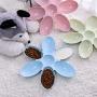 ocijf179 Pet Bowl Creative Cat Food Utensils Petal Multi-Cell Kitten Bowl PP Pet Feeder Supply - Blue