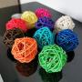 N/ hfjeigbeujfg Squeak Toys,Molar Chew Play Toy Dog Cats Puppy Pet Cats Kitten Bell Rattan Ball Cage Playing Interactive Bite Chew Sound Toy - Beige