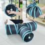 N/W Cat Tunnel, Collapsible Cat Toys, Tube Cat Toys 3 Way for Indoor & Outdoor Cats, Tunnel Bored Cat Pet Toys with Hanging Ball and 2 Pcs Mice Toys, for Cat, Puppy, Rabbit