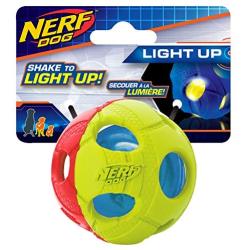 Nerf Dog 2.5in LED Bash Ball, Red/Green Dog Toy