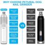 Petural Dog Nail Grinder,Cat Nail Grinder,Powerful Nail Grinder for Dogs Quiet,Speed Adjustable Dog Nail Trimmer,Nail Trimmer for Dogs 20h Working Time Dogs&Cats for Small/Medium/Large