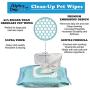 Deodorizing Hypoallergenic Heavy Duty Thick Durable Pet Grooming Wipes Unscented Cleans Face, Ears, Body, Butt and Eyes – Bath Alternative, Super Convenient, Ideal for Home or Travel