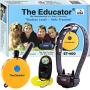 Bundle of 2 Items - E-Collar - ET-400 - 3/4 Mile Rechargeable Remote Waterproof Trainer Educator - Static, Vibration and Sound Stimulation Collar with PetsTEK Dog Training Clicker
