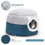 Premium Soft Rabbit Hair Cat Bed Cave Cat Tent and Cat Sofa for Indoor Kittens and Cats (Small/Medium) Grey and Blue