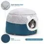 Premium Soft Rabbit Hair Cat Bed Cave Cat Tent and Cat Sofa for Indoor Kittens and Cats (Small/Medium) Grey and Blue Premium Soft Rabbit Hair Cat Bed Cave Cat Tent and Cat Sofa for Indoor Kittens and Cats (Small/Medium) Grey and Blue