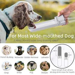 Dog Water Bottle for Walks Foldable Puppy Bottles 420ml/14oz Portable Leak Proof Pet Water Dispenser Lightweight Dog Travel Water Bottle Bowl Food Grade for Outdoor Walking Hiking Activities