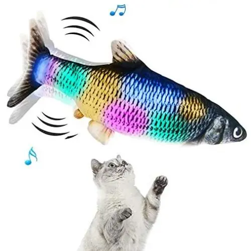 Weidasi Electric Moving Fish Toys with Flashing Lights and Music, Realistic Simulation Fish Toy for Cats, Fun Toy for Cat Exercise, Beating Fish Toys, Swing Fish Interactive Cat Toys Weidasi Electric Moving Fish Toys with Flashing Lights and Music, Realistic Simulation Fish Toy for Cats, Fun Toy for Cat Exercise, Beating Fish Toys, Swing Fish Interactive Cat Toys