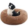Donut Dog Beds for Small Medium Dogs Cats, Yonet Calming Dog Beds Round Pet Cat Bed Faux Fur Anti-Anxiety Machine Washable Warming Fluffy Orthopedic Puppy Beds with Muti-Color 23inch