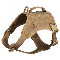 EXCELLENT ELITE SPANKER Tactical Dog Harness Vest with Handle Military Dog Harness Adjustable Training Harness No Pull Dog Harness for Small Medium Large Dogs