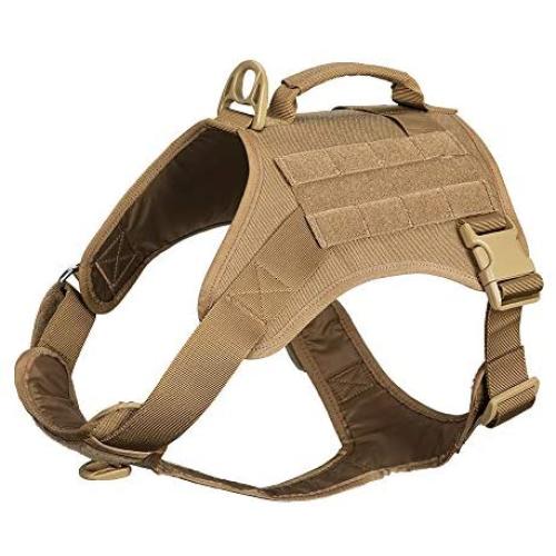 EXCELLENT ELITE SPANKER Tactical Dog Harness Vest with Handle Military Dog Harness Adjustable Training Harness No Pull Dog Harness for Small Medium Large Dogs