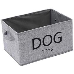 Linen-Cotton Blend Dog Storage bin, Dog Toy Basket, Storage Bins for Dog Toys - Perfect for Organizing Pet Toys, Blankets, Leashes and Food