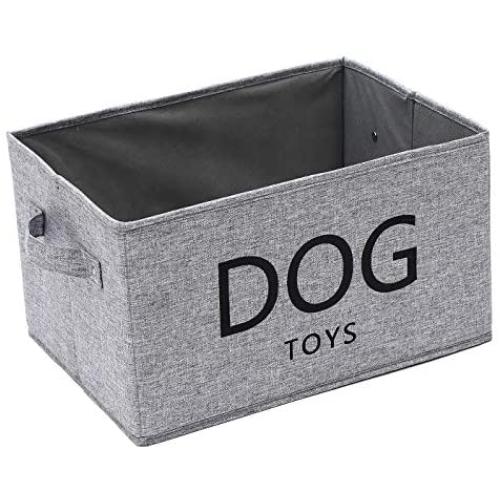 Linen-Cotton Blend Dog Storage bin, Dog Toy Basket, Storage Bins for Dog Toys - Perfect for Organizing Pet Toys, Blankets, Leashes and Food